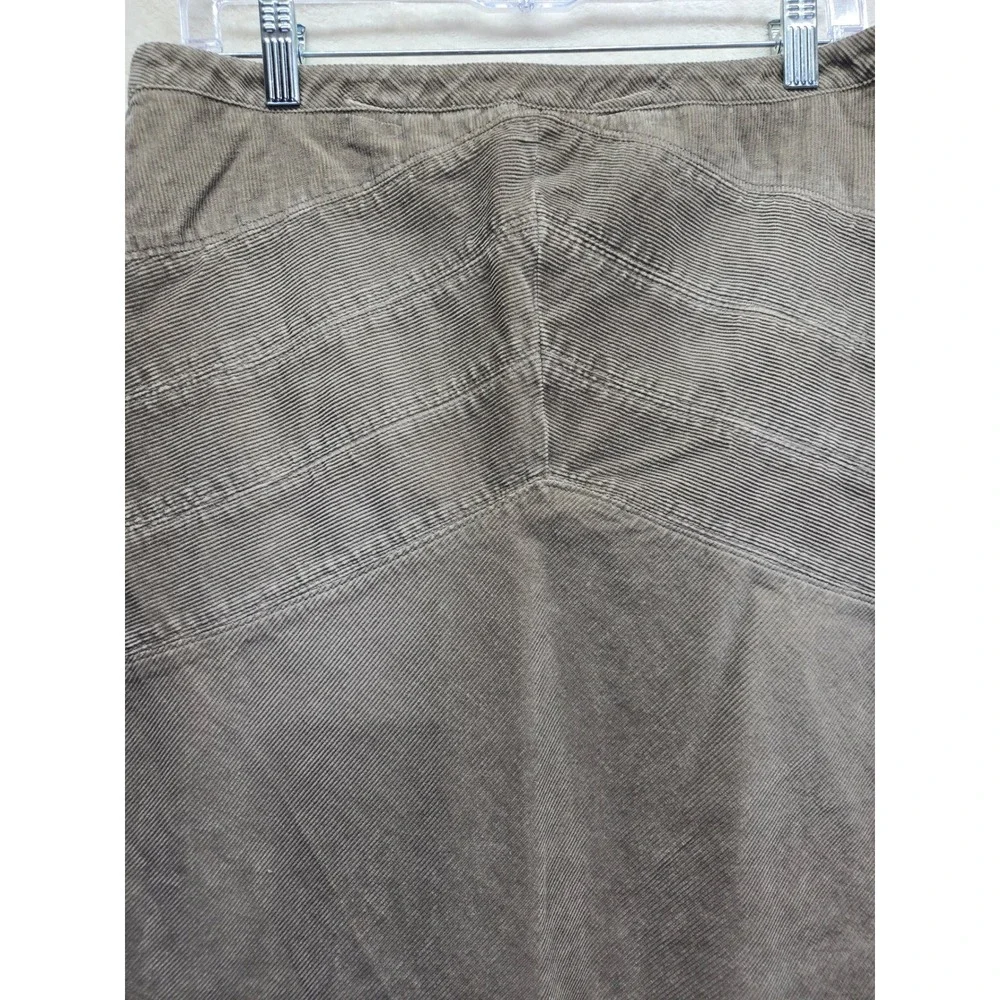 Ann‎ Taylor LOFT Brown Corduroy A-Line Skirt Chevron Cotton 10 Preppy Western